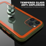 Wholesale iPhone 11 Pro Max (6.5in) Clear Slim Matte Hybrid Bumper Case (Red Black)